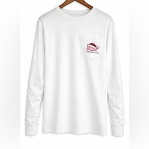Vineyard Vines Men's White Long Sleeve Tee with Logo